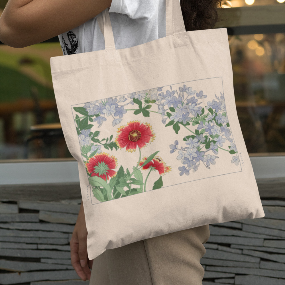 Japanese Blanket Flower & Plumbago Tote